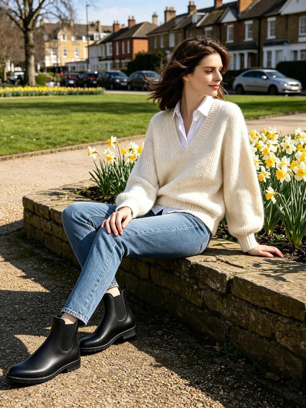 Women's Ankle Rain Boots Waterproof Chelsea Boots | Stylish Matte Finish, Easy O - Picture 2 of 8